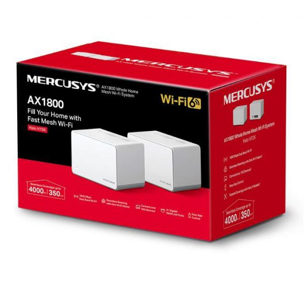 Mercusys AX1800 Whole Home Wi-Fi system HALO H70X(2-PACK),wi-fi 6 Dual-Band, - imagine 5