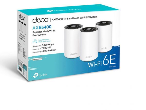 TP-Link AXE5400 home mesh Wi-Fi 6E System, Tri-Band, Deco XE75(3-pack); - imagine 4