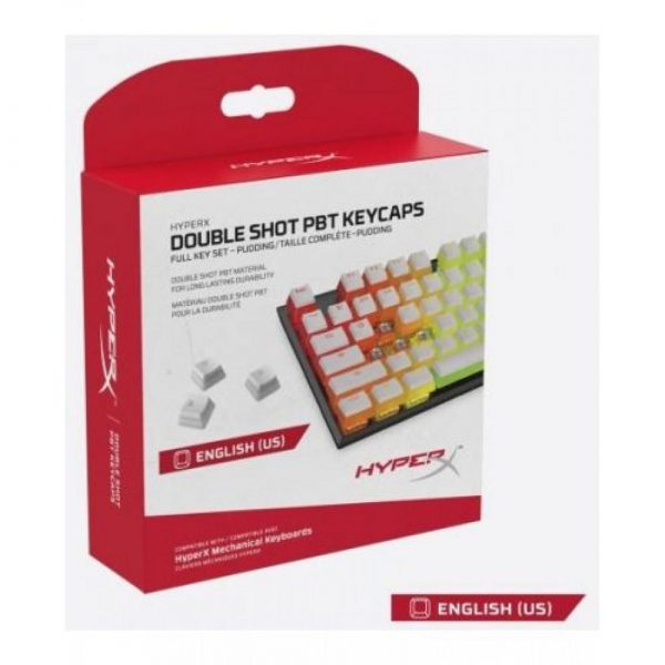 HP Gaming Keycaps Full set, HyperX Pudding, US Layout, White - imagine 3