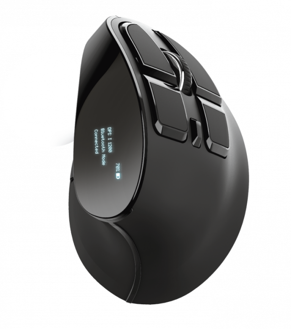 Mouse Trust Voxx, Rechargeable Ergonomic Wireless, negru