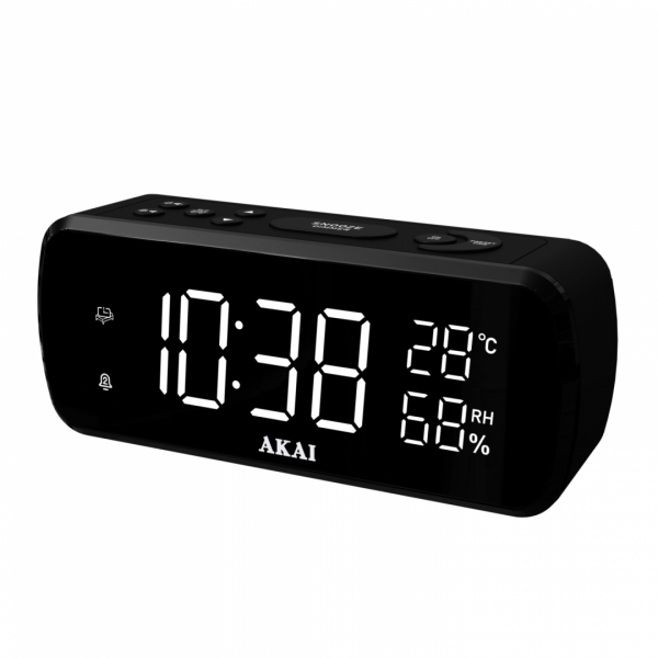 Radio ceas digitla Akai cu afisare temperatura si umiditate, putere