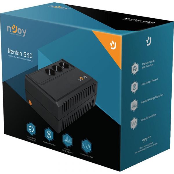 UPS nJoy Renton 650, 650VA/360W, 3 Prize Schuko cu protectie,