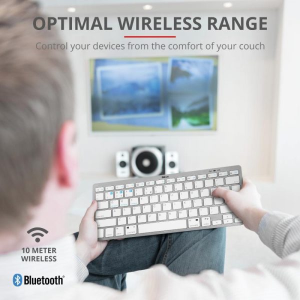 Tastatura Trust Nado, Bluetooth Wireless, alba - imagine 7