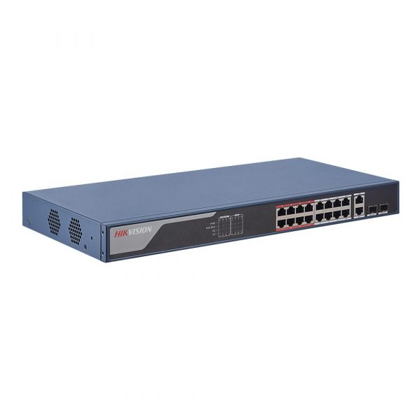 Switch 16 porturi POE Hikvision DS-3E1318P-EI, L2, Smart Managed, 16