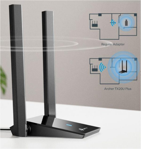 Adaptor wireless TP-Link, ARCHER TX20 PLUS, AX1800, 2 x antene - imagine 5