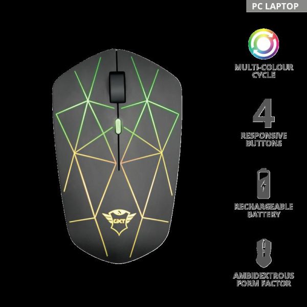 Mouse Trust GXT 117 Strike, Wireless Gam, negru - imagine 3