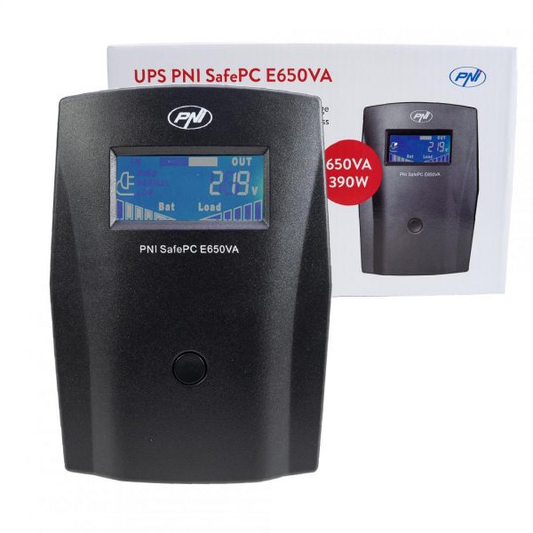 UPS PNI SafePC E650VA, putere 390W, 1.8A, iesire 2 x
