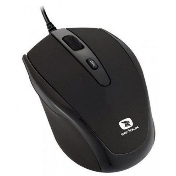Mouse Serioux cu fir, optic, Pastel 3300, 1000dpi, negru, ambidextru