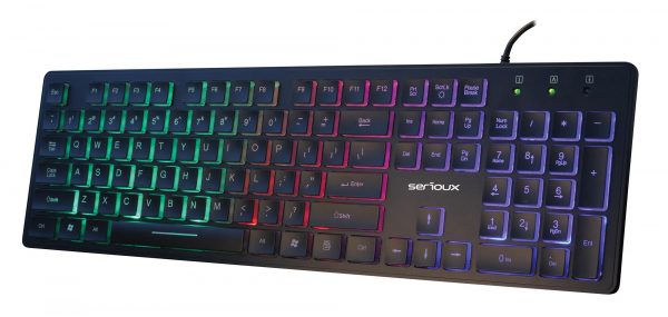 Tastatura Serioux 9500i, cu fir, US layout, iluminata, taste tip