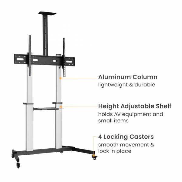Stand TV mobil Serioux  44-610TW, dimensiuni 1292x717x2327mm, compatibiliate dimensiune - imagine 6