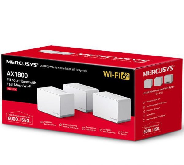Mercusys AX1800 Whole Home Wi-Fi system HALO H70X(3-PACK),wi-fi 6 Dual-Band, - imagine 5