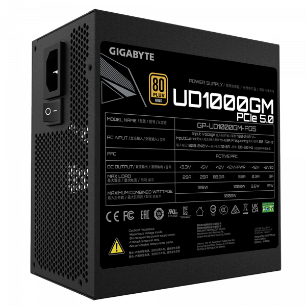 Sursa Gigabyte UD1000GM, 1000W, 80PLUS Gold, Eff. 90%, ATX - imagine 6