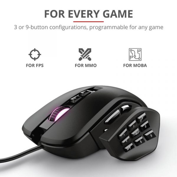 Mouse Trust GXT 970, Gaming Mouse, negru - imagine 11