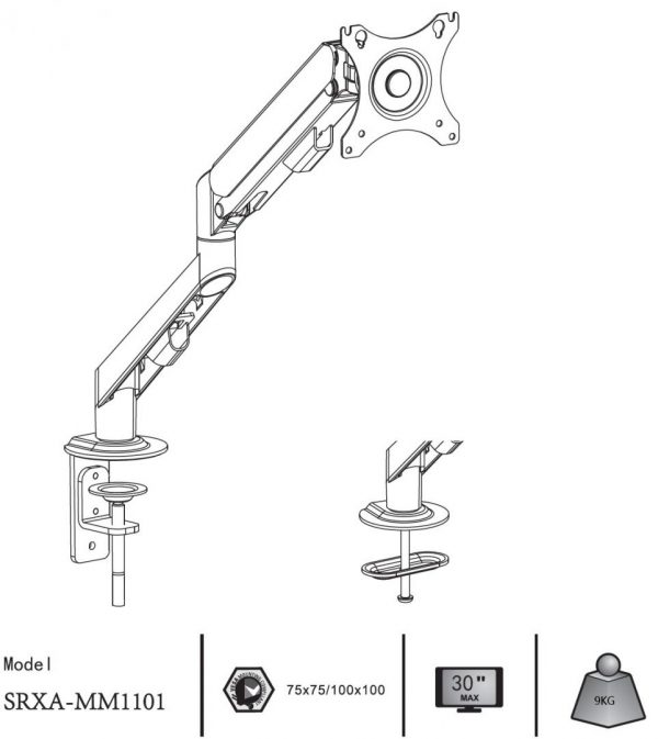 Suport monitor Serioux MM1101, tip: arc cu gaz, reglarea poziției - imagine 8