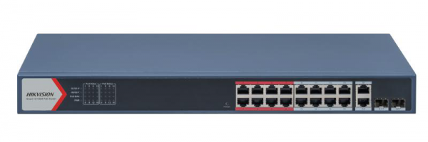 Switch 16 porturi POE Hikvision DS-3E1318P-EI(B), L2, Smart Managed, 16