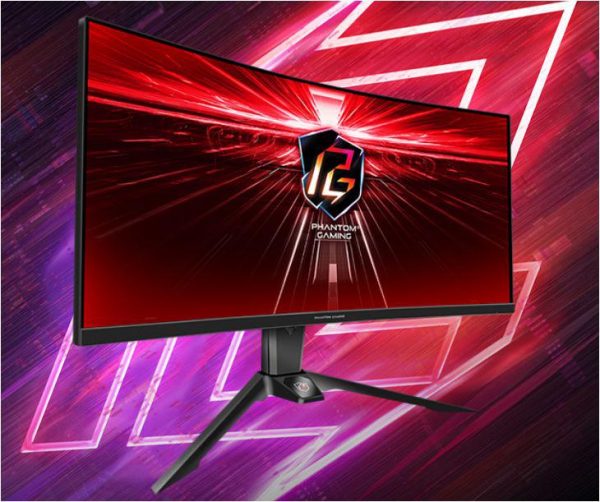 Monitor Gaming Asrock curbat PG34WQ15R2B, diagonala: 34", Aspect: 21:9, anti-glare,