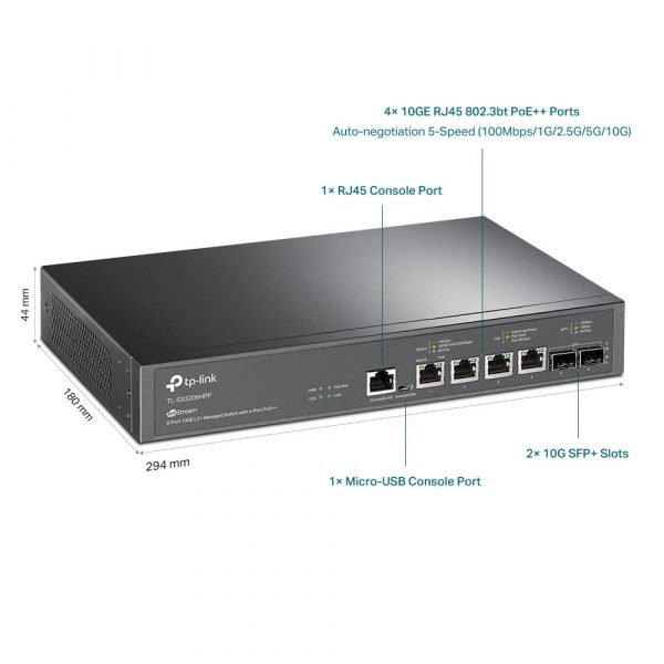"JetStream™ 4-Port 10GBase-T and 2-Port 10GE SFP+ L2+ Managed Switch - imagine 5