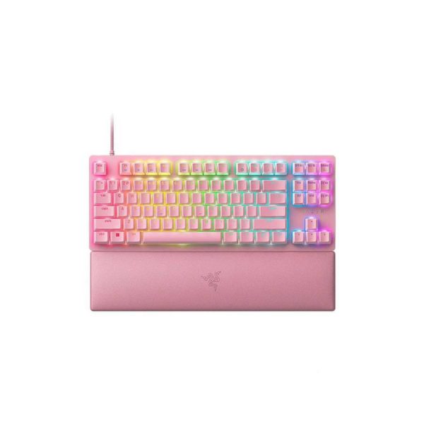 Tastatura Razer Huntsman V2 Tenkeyless (Red Switch), cu fir, roz