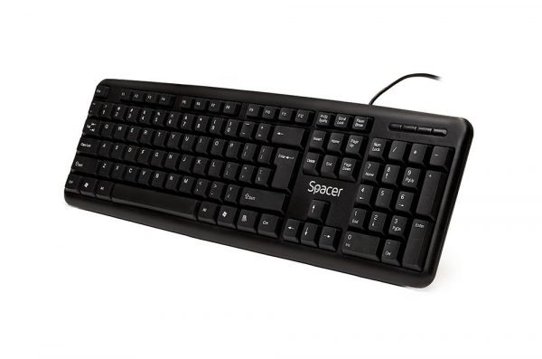 Tastatura Spacer SPKB-520 cu fir, USB, 104 taste, anti-spill, negru - imagine 4