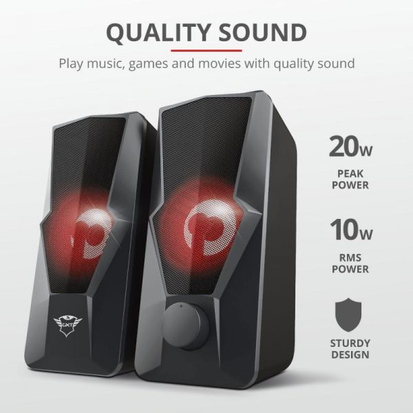 Boxe Stereo Trust GXT 610 Argus, 10W, rosu - imagine 5