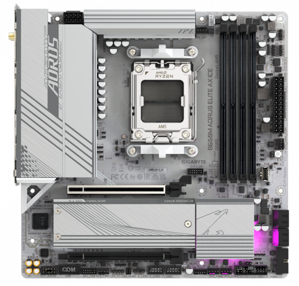 Placa de baza Gigabyte B650M AORUS ELITE AX ICE AM5 - imagine 3