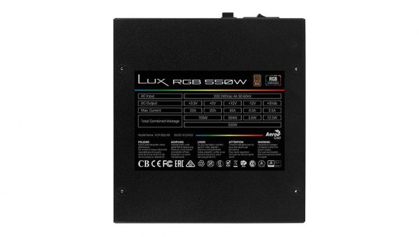 Sursa Aerocool Lux RGB 550, 80 PLUS Bronze, 550W - imagine 4