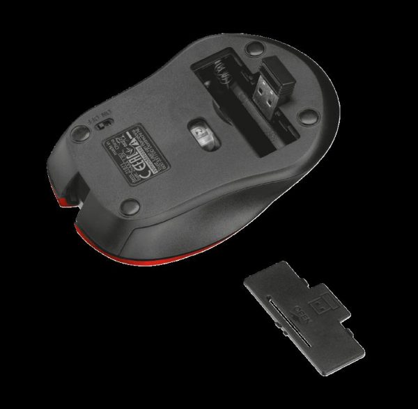 Mouse Trust Mydo Silent Click, Wireless, rosu - imagine 4
