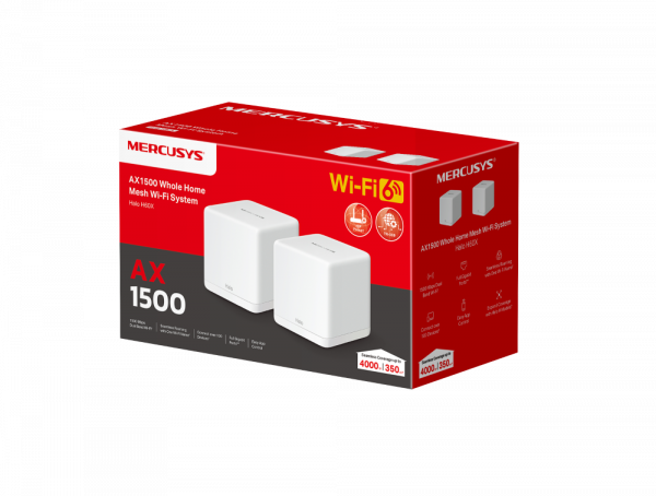 Mercusys Halo H60X(2-pack) Whole mesh Wi-Fi6 system, AX1500, Dual-band, Standarde - imagine 5