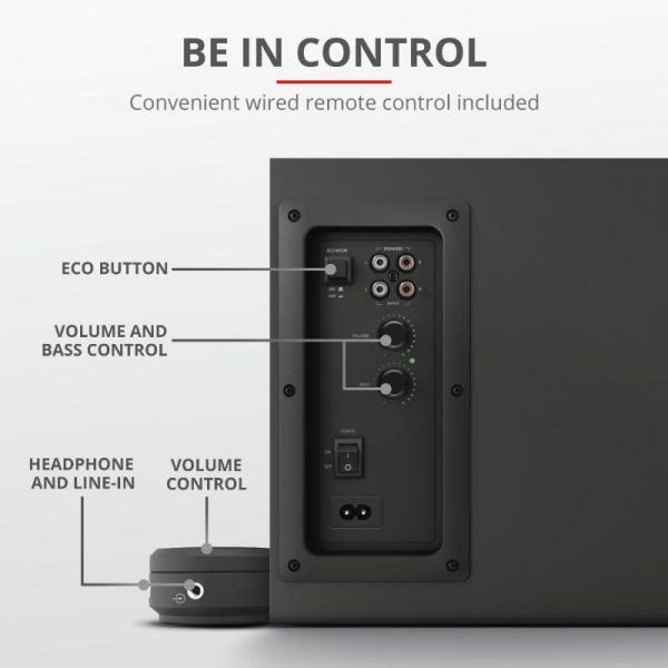 Sistem audio Trust Yuri 2.1, 60W, negru - imagine 11
