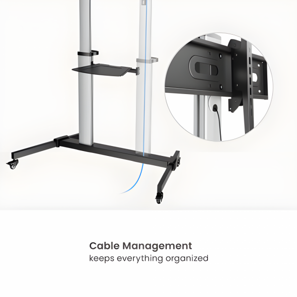 Stand TV mobil Serioux  44-610TW, dimensiuni 1292x717x2327mm, compatibiliate dimensiune - imagine 8