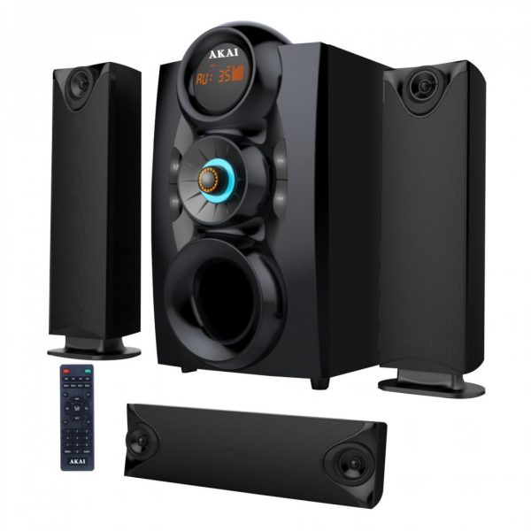 Sistem boxe 3.1 AKAI, USB/ Card Reader/FM/Bluetooth, RMS 8W+18W, PMPO