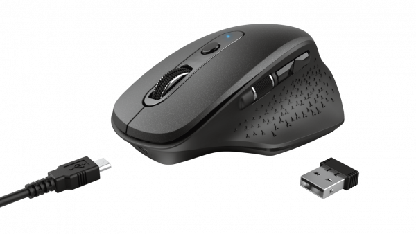 Mouse Trust Ozaa, Rechargeable Wireless, negru