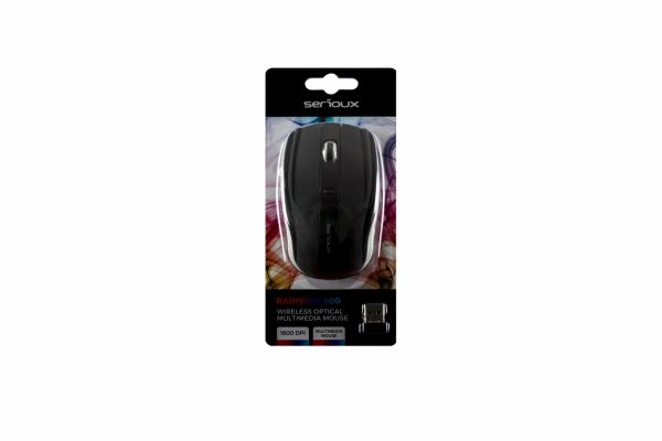Mouse Serioux, Rainbow 400, fara fir, USB, senzor optic, distanta