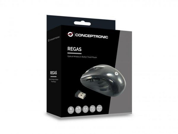 CONCEPTRONIC CLLM5BTRVWL 6-Button Wireless Travel Mouse, 61.4 x 38.4 x
