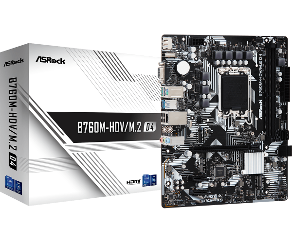 Placa de baza Asrock B760M-HDV/M.2 DDR4, 2x DDR4