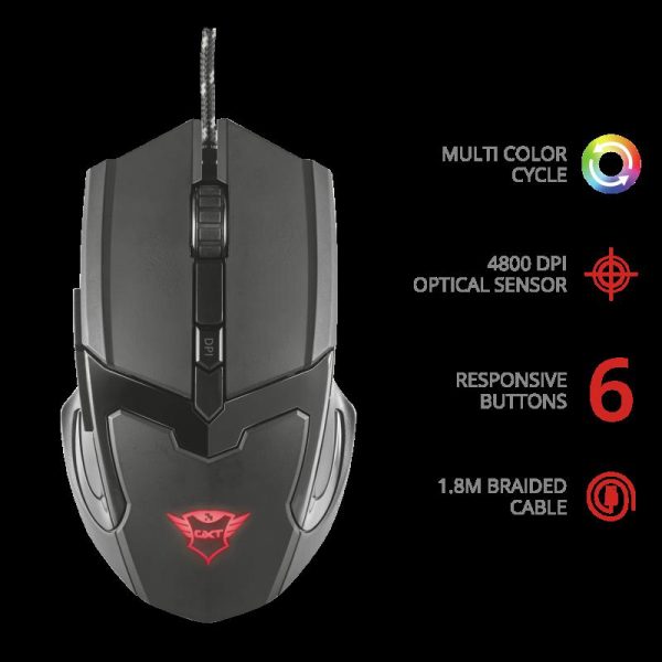 Mouse Trust GXT 101 Gav, Gaming, negru - imagine 3