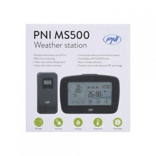 Statie meteo PNI MS500 cu senzor extern fara fir, afiseaza - imagine 10