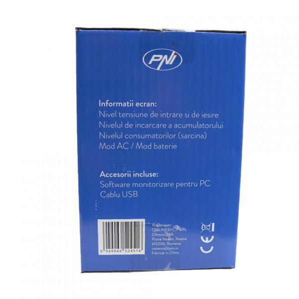 UPS PNI SafePC E650VA, putere 390W, 1.8A, iesire 2 x - imagine 8