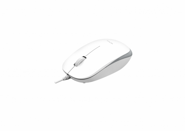 Mouse Serioux cu fir, optic, Noblesse 9800M, 1000dpi, alb-gri, ambidextru, - imagine 3