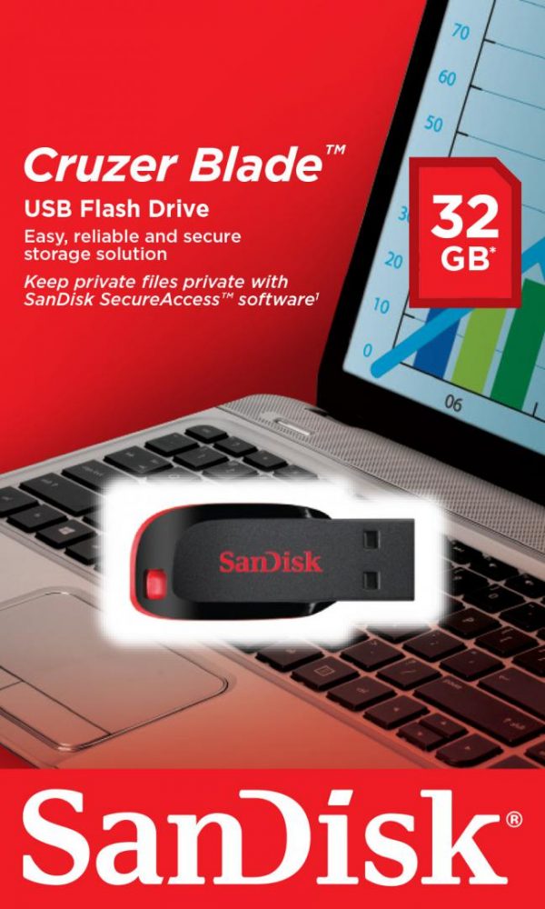 Memorie USB Flash Drive SanDisk Cruzer Blade, 32 GB, USB