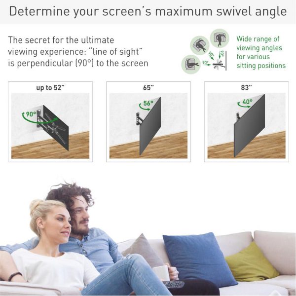 Suport TV plat/curbat de perete cu 2 brate Barkan BM443LP, - imagine 6