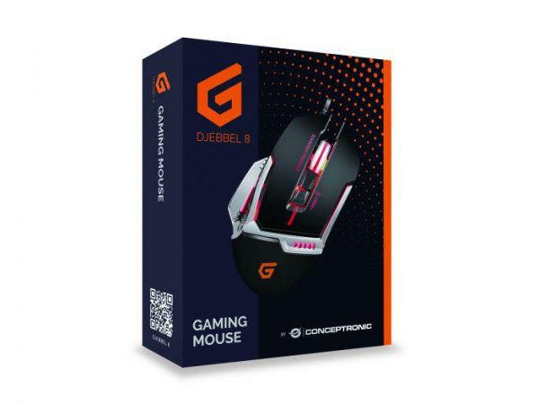 Conceptronic DJEBBEL02B 8D Gaming USB Mouse, 4000 DPI, 77 x