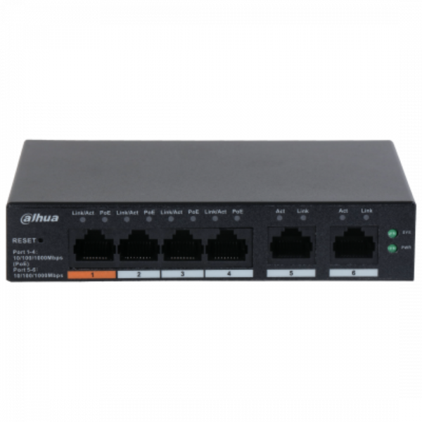 Dahua desktop switch, 6 porturi Gigabit, 4 porturi POE, CS4006-4GT-60, - imagine 3