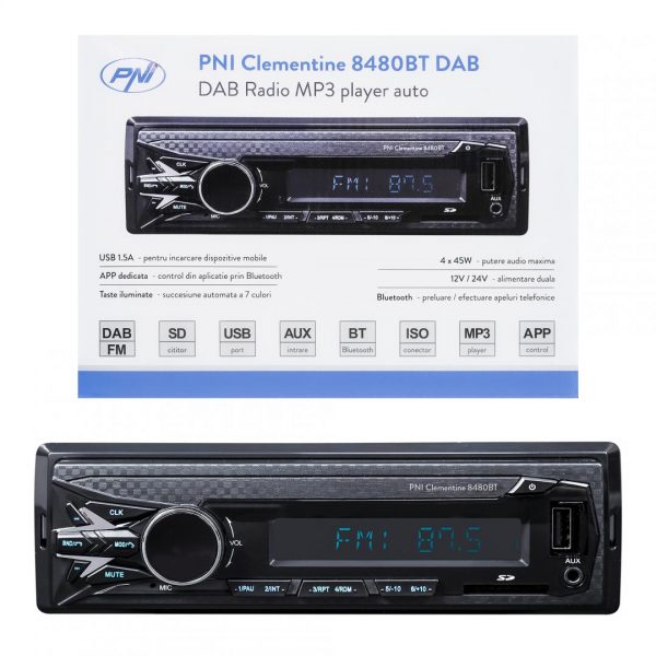DAB si RDS radio MP3 player auto PNI Clementine 8480BT