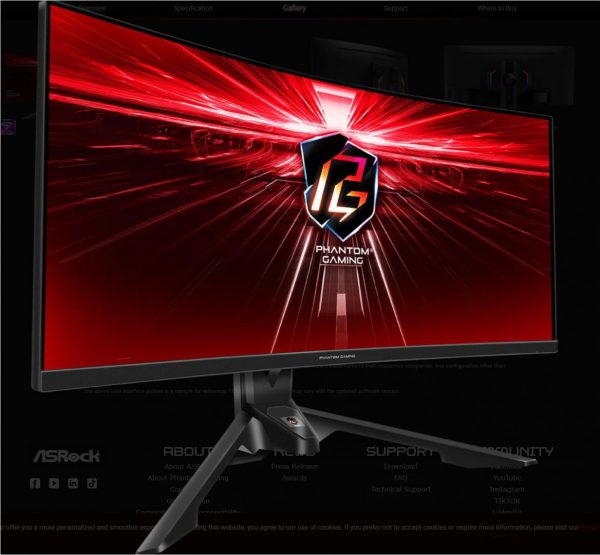Asrock 34" Curved Gaming Monitor, Rezolutie: WQHD 3440x1440, Refresh rate: - imagine 8