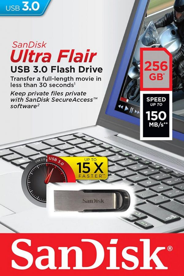 Memorie USB Flash Drive SanDisk Ultra Flair, 256GB, USB 3.0 - imagine 3