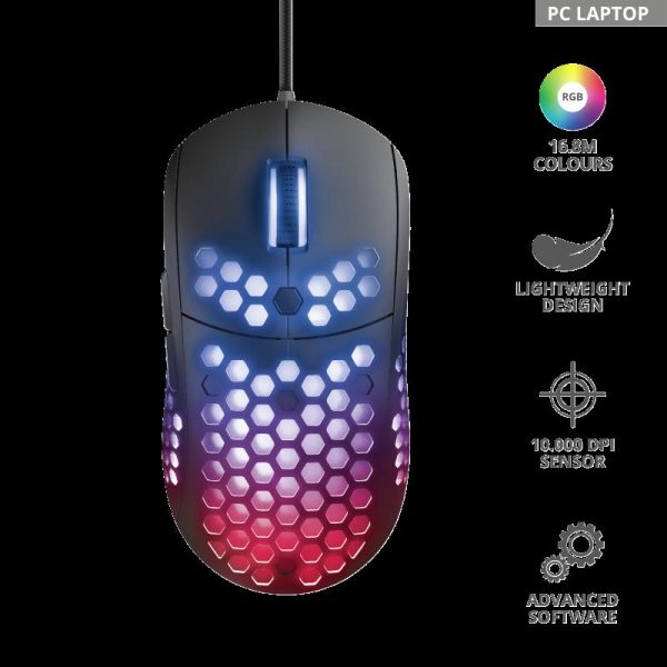 Mouse Trust GXT 960, Graphin Ultra-lightweight Gaming Mouse, negru - imagine 5