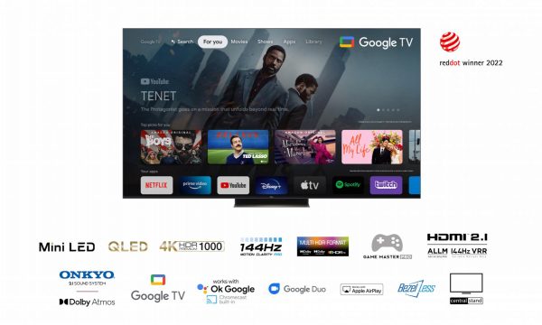 Televizor TCL QLED 55C835, 139 cm (55"), Smart Google TV, - imagine 3