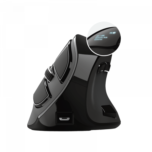 Mouse Trust Voxx, Rechargeable Ergonomic Wireless, negru - imagine 7