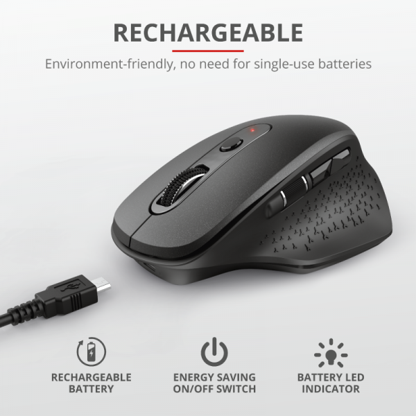 Mouse Trust Ozaa, Rechargeable Wireless, blue - imagine 4